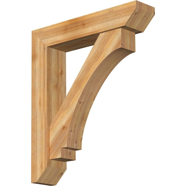 Ekena Millwork Imperial Slat Rough Sawn Bracket w/ Offset Brace, Western Red Cedar, 8"W x 38"D x 44"H BKT0806X38X44IMP06RWR - main